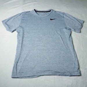 Nike Dri Fit Shirt Mens Size L Large Blue Gray Short Sleeve Activewear